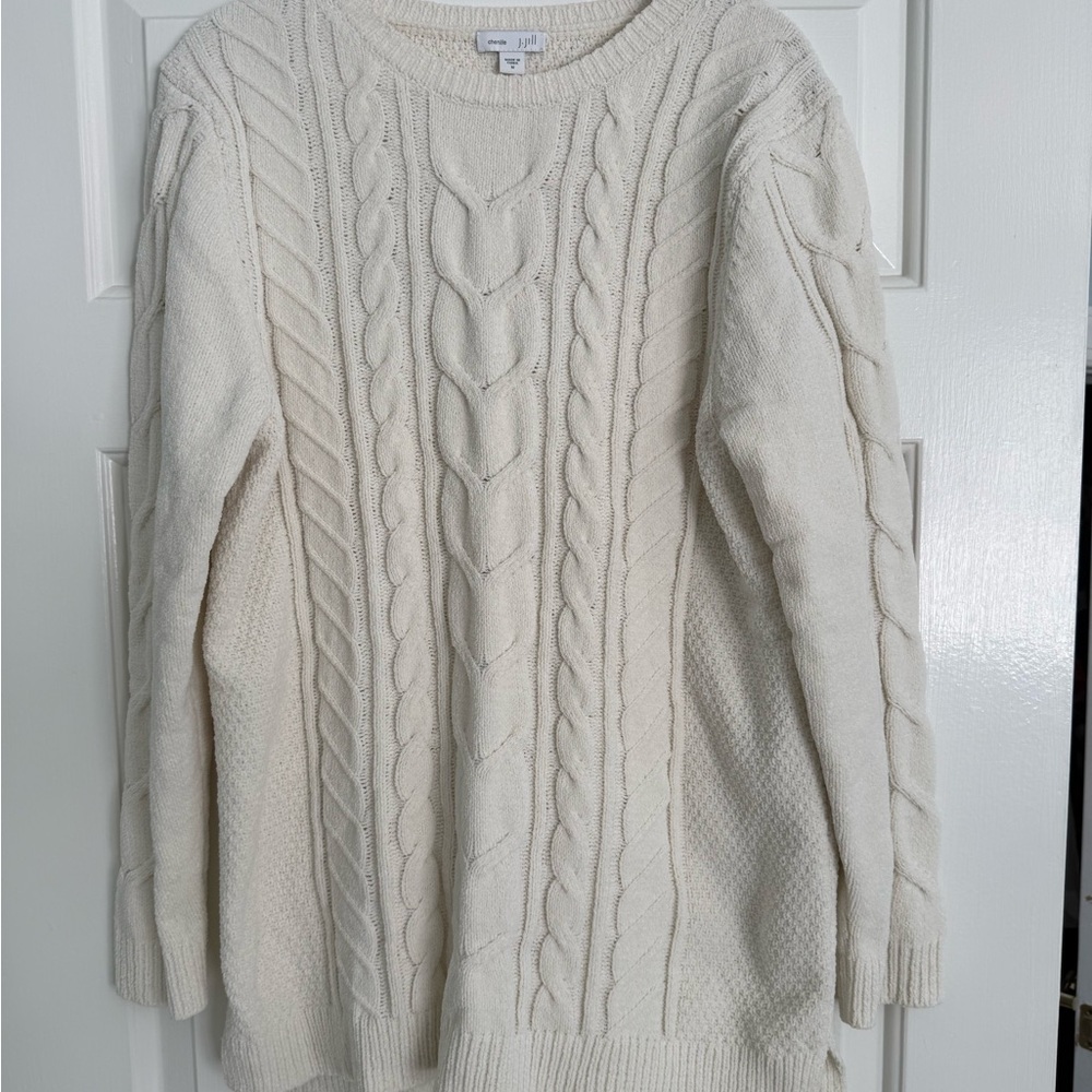 J. Jill Ivory Cable Knit Sweater